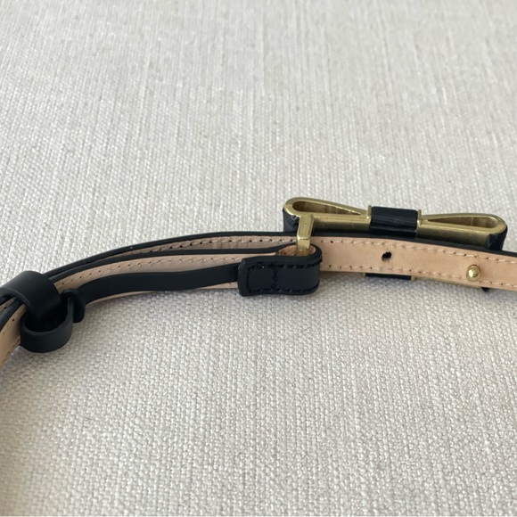 BROOKS BROTHERS - Black Leather Belt with Bow Buckle - Size Small - Picture 3 of 9